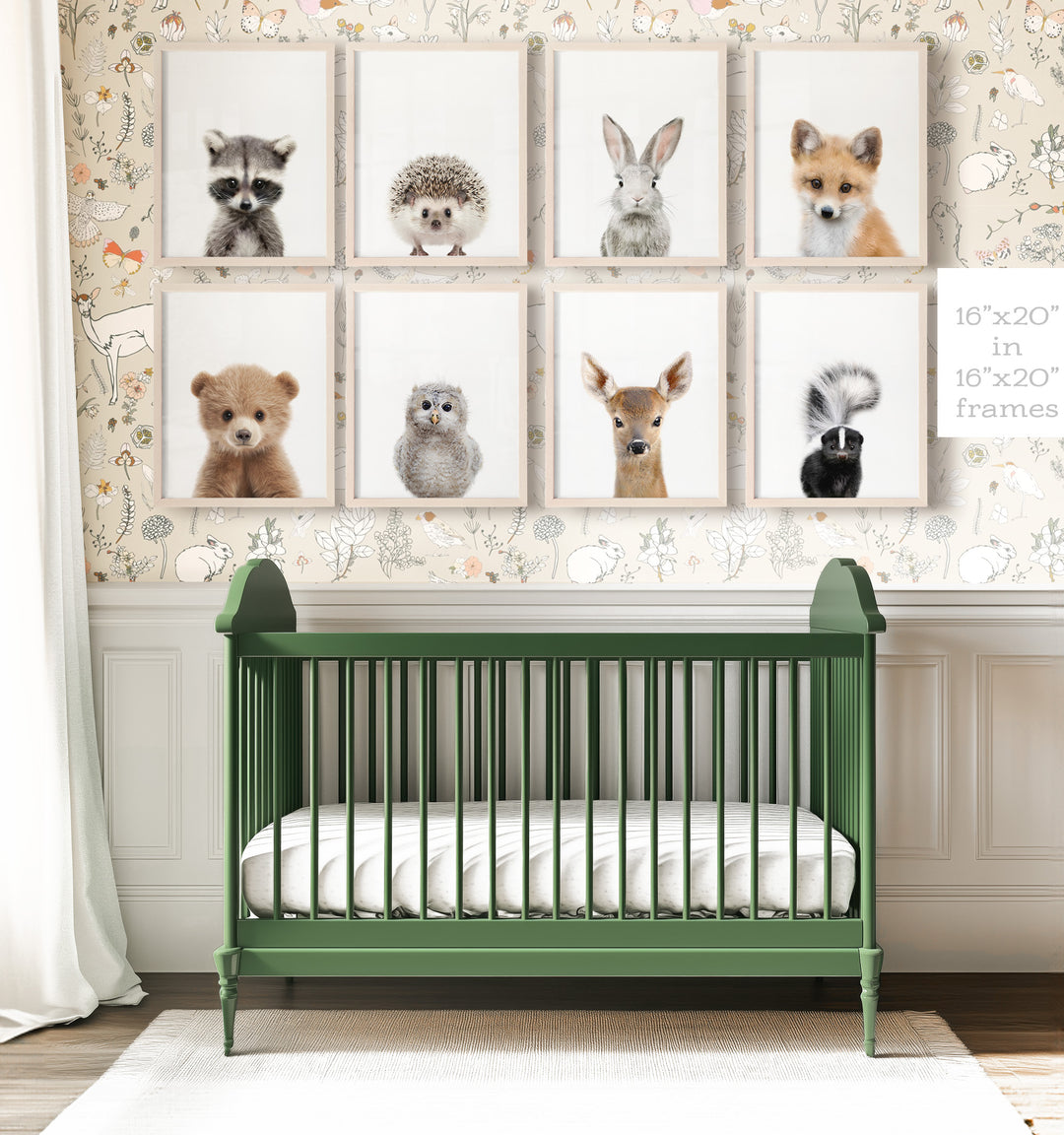 Woodland Animals Set of 8 Baby Animals Nursery Decor Art Prints