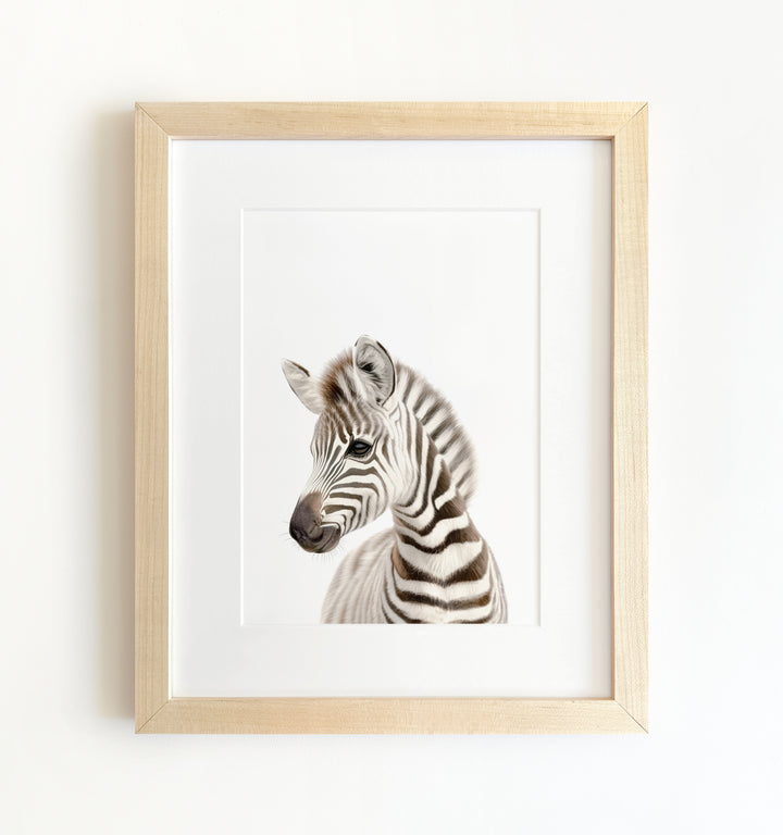 Framed Baby Safari Animals Nursery Decor - African Animals Set of 6