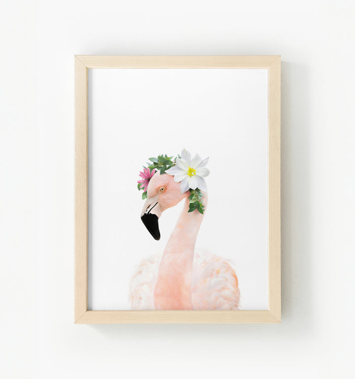 Baby Flamingo Framed Canvas