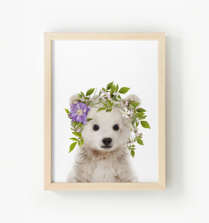 Baby Polar Bear Framed Canvas