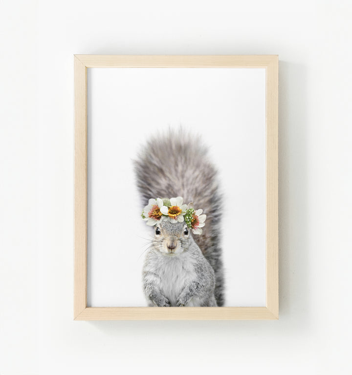 Baby Squirrel Framed Canvas