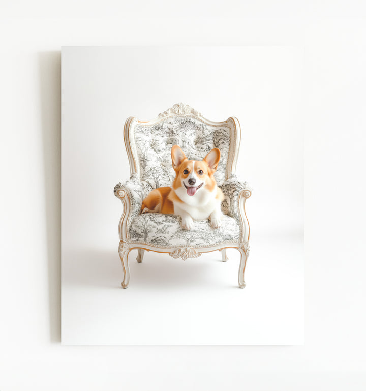 Corgi Dog on Chair