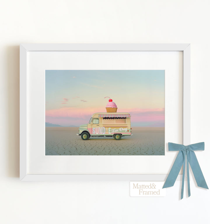 Sundae Fun Day Food Truck Art Framed Art