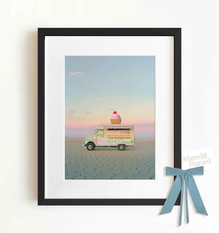 Sundae Fun Day Food Truck Art Framed Art