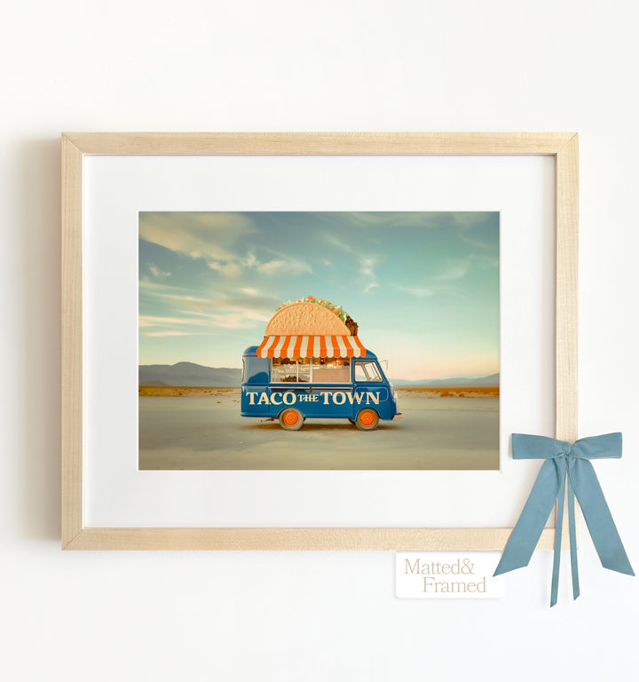 Taco the Town Food Truck Art Framed Art