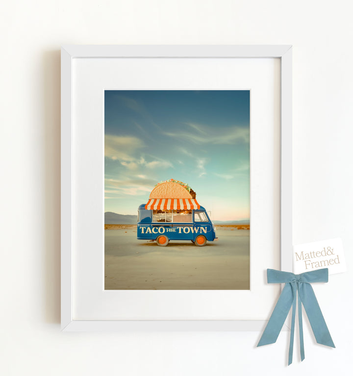 Taco the Town Food Truck Art Framed Art