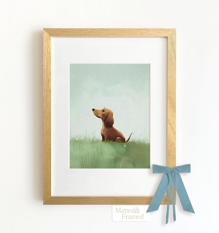 Framed Nursery Art Picture Book Puppies