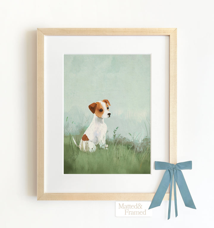 Framed Nursery Art Picture Book Puppies