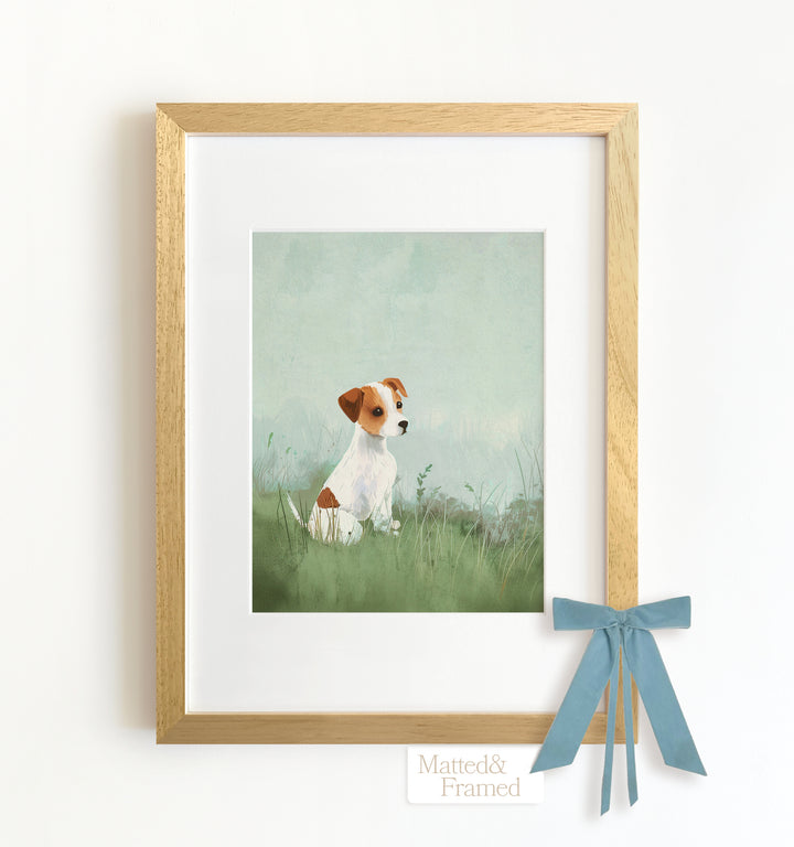 Framed Nursery Art Picture Book Puppies