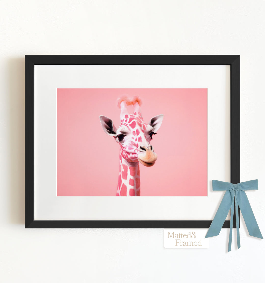 Pink Giraffe Wall Framed Art