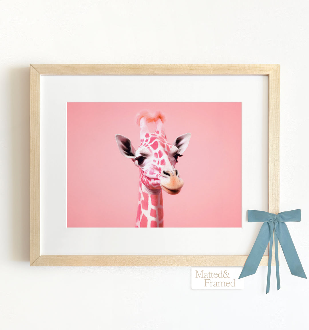 Pink Giraffe Wall Framed Art