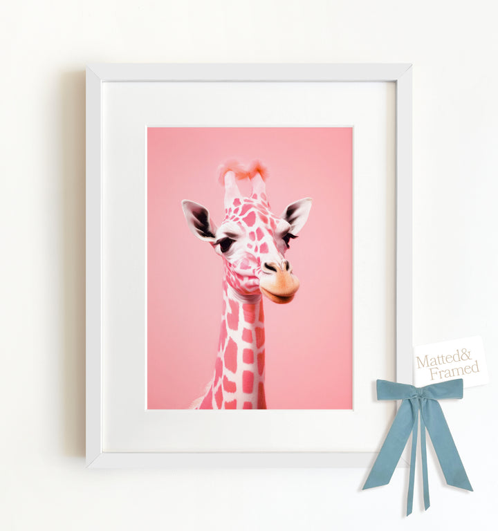 Pink Giraffe Wall Framed Art