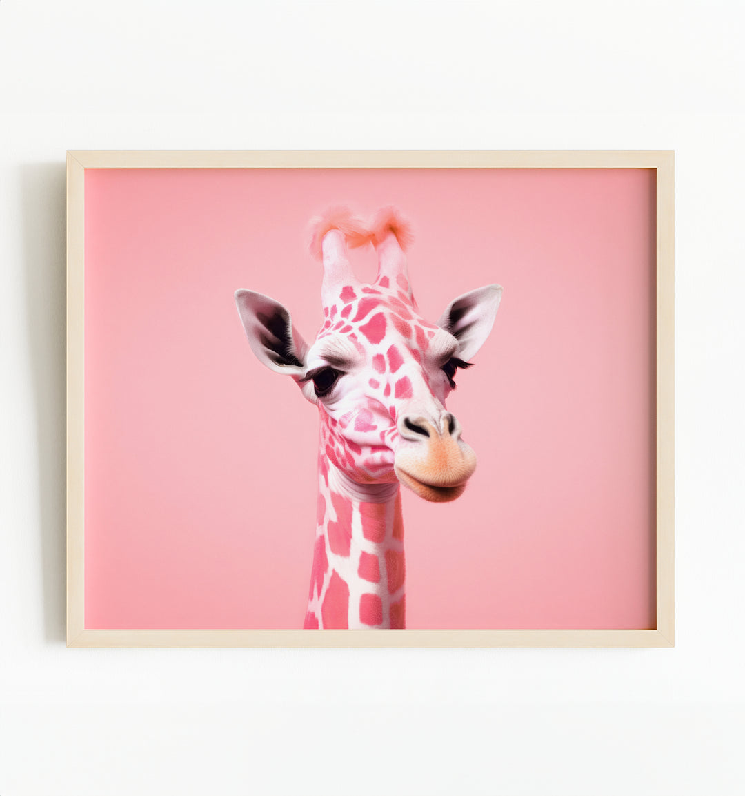 Pink Giraffe Wall Art Print