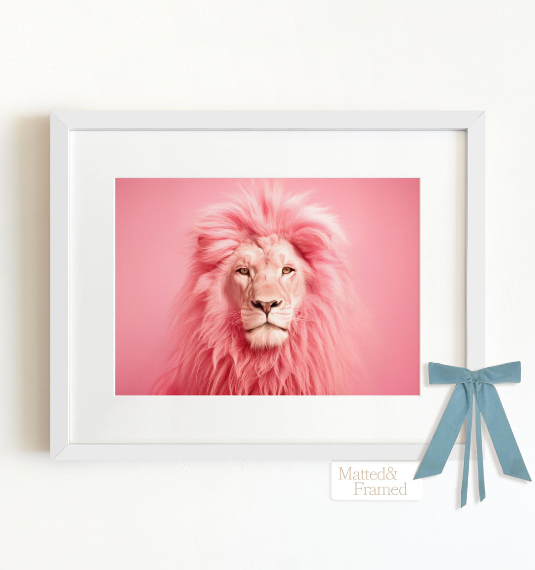 Pink Lion Framed Art