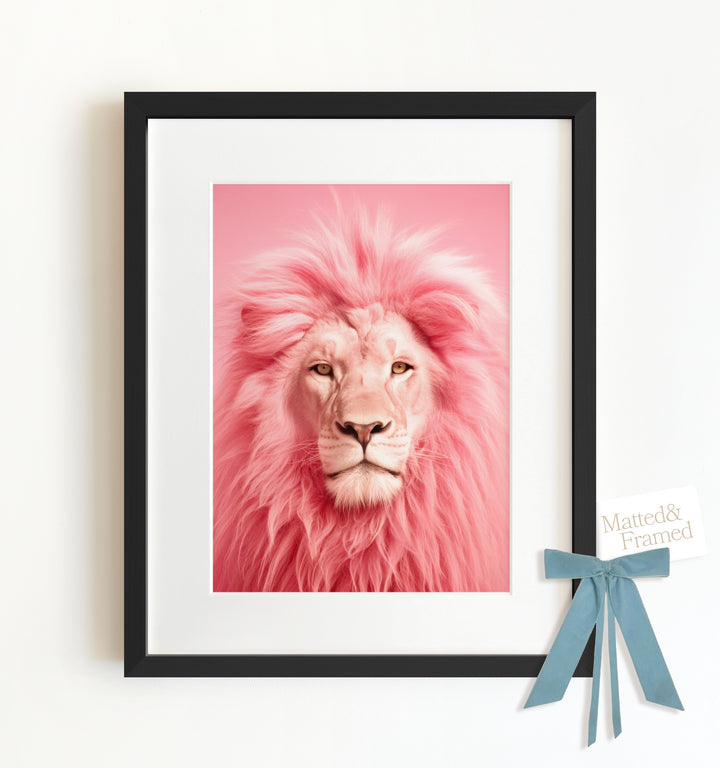 Pink Lion Framed Art