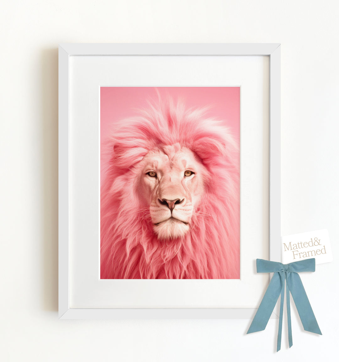 Pink Lion Framed Art