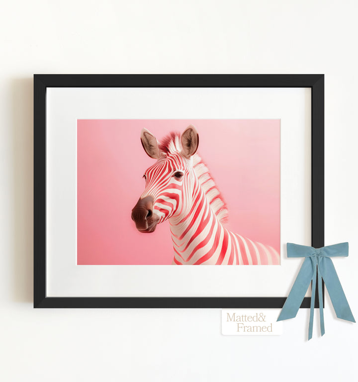 Pink Zebra Framed Art