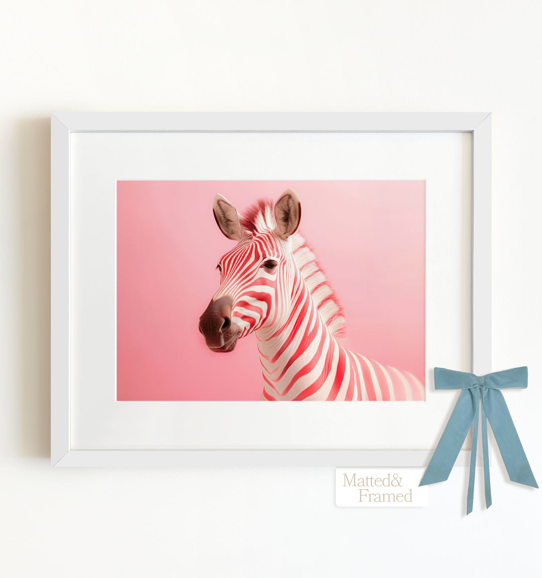 Pink Zebra Framed Art