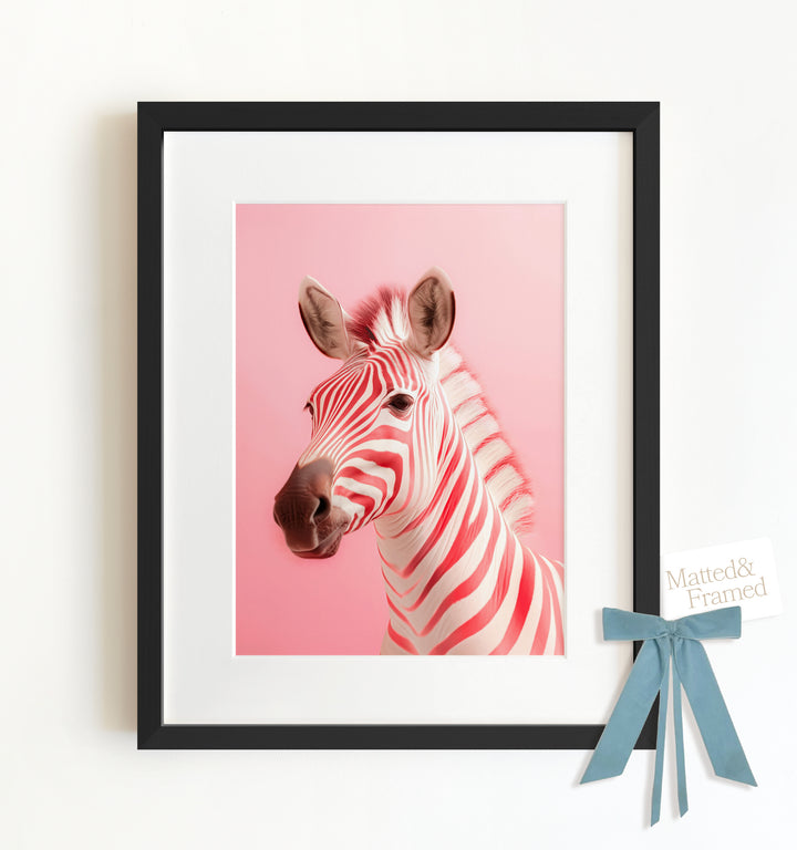 Pink Zebra Framed Art