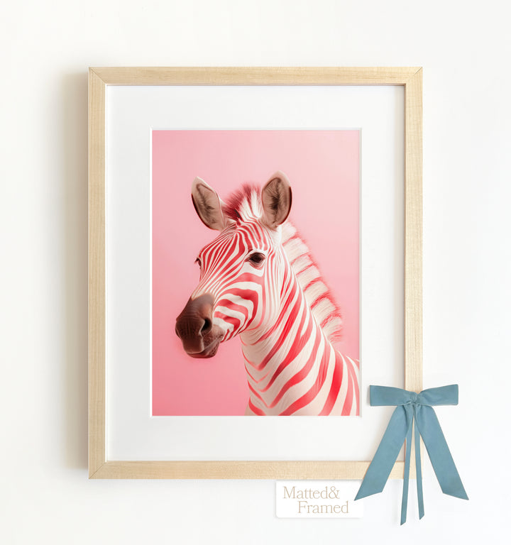 Pink Zebra Framed Art