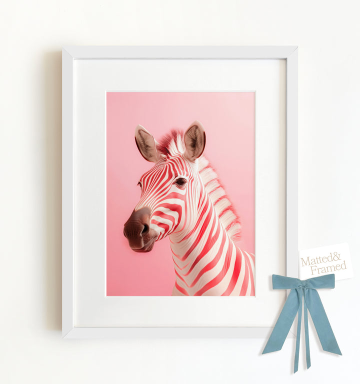 Pink Zebra Framed Art