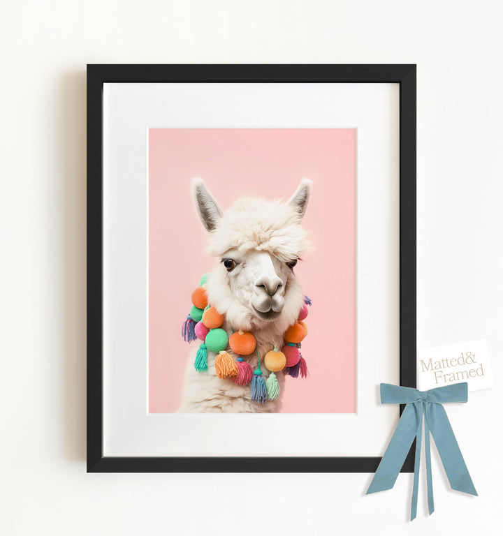 Rainbow Alpaca Framed Art