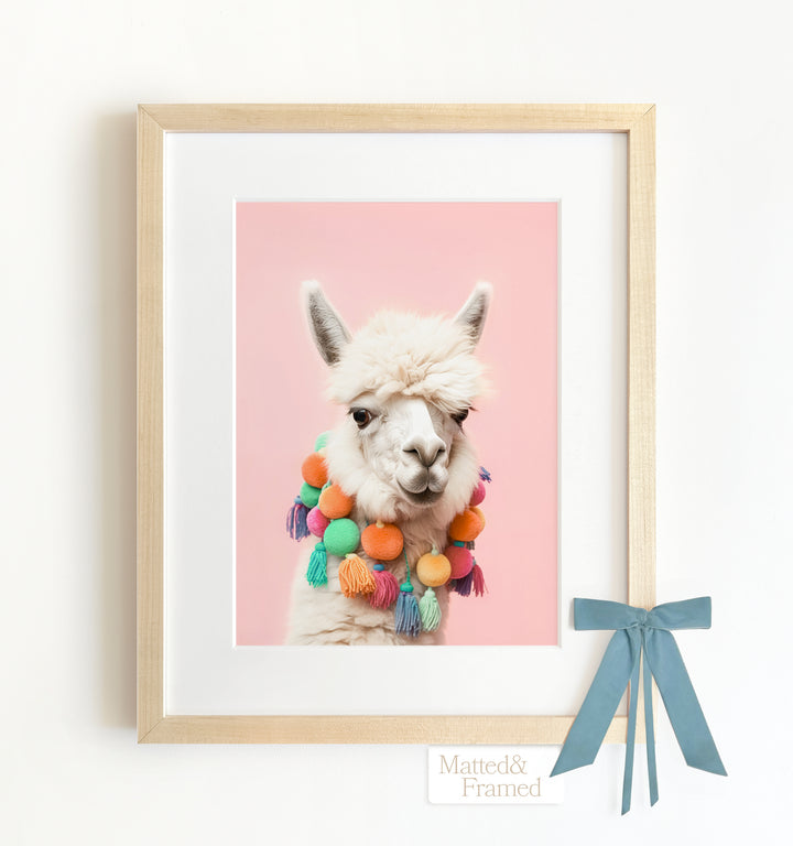 Rainbow Alpaca Framed Art