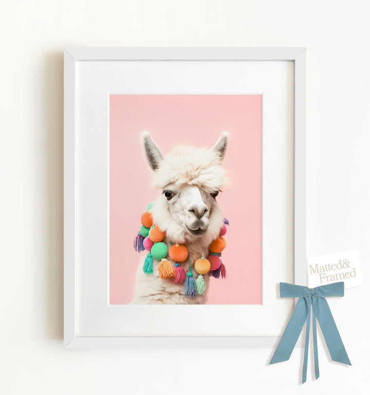 Rainbow Alpaca Framed Art