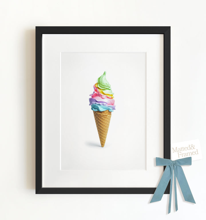 Rainbow Ice Cream Framed Art