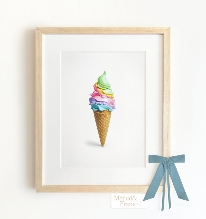 Rainbow Ice Cream Framed Art