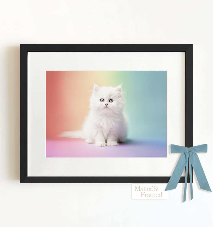 Rainbow Kitty Framed Art