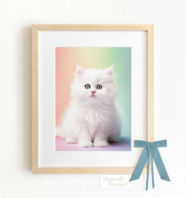 Rainbow Kitty Framed Art