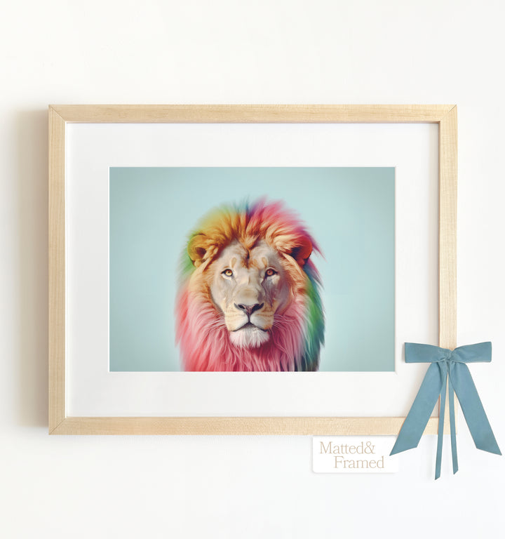 Rainbow Lion Framed Art