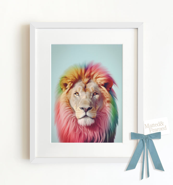 Rainbow Lion Framed Art