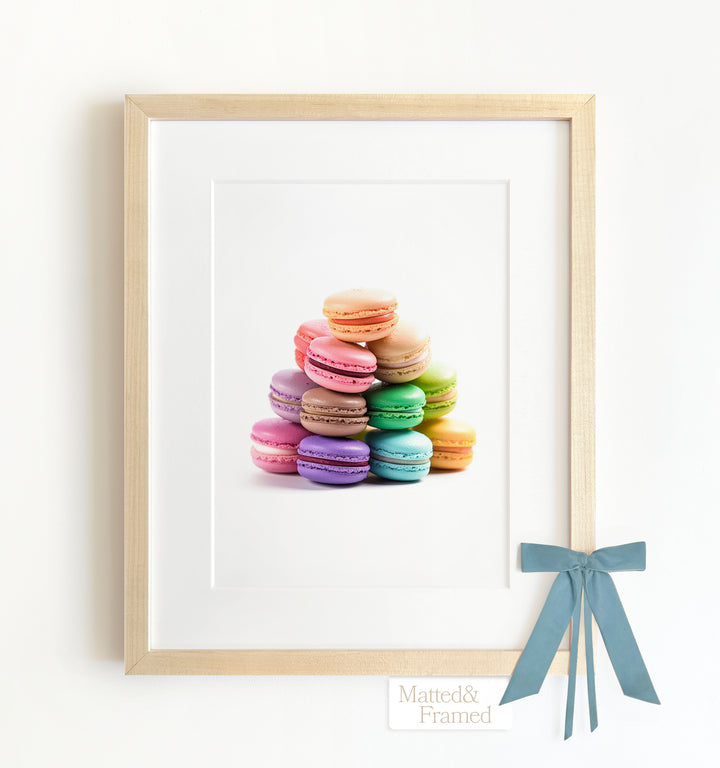 Rainbow Macarons Framed Art