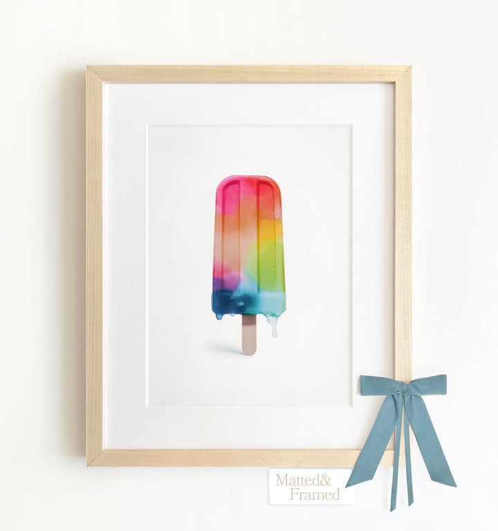 Rainbow Popsicle Framed Art