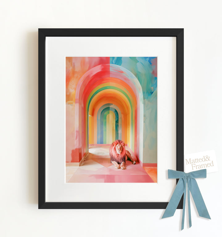 Rainbow Room Lion Framed Art