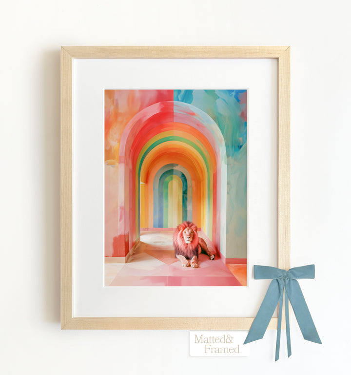 Rainbow Room Lion Framed Art