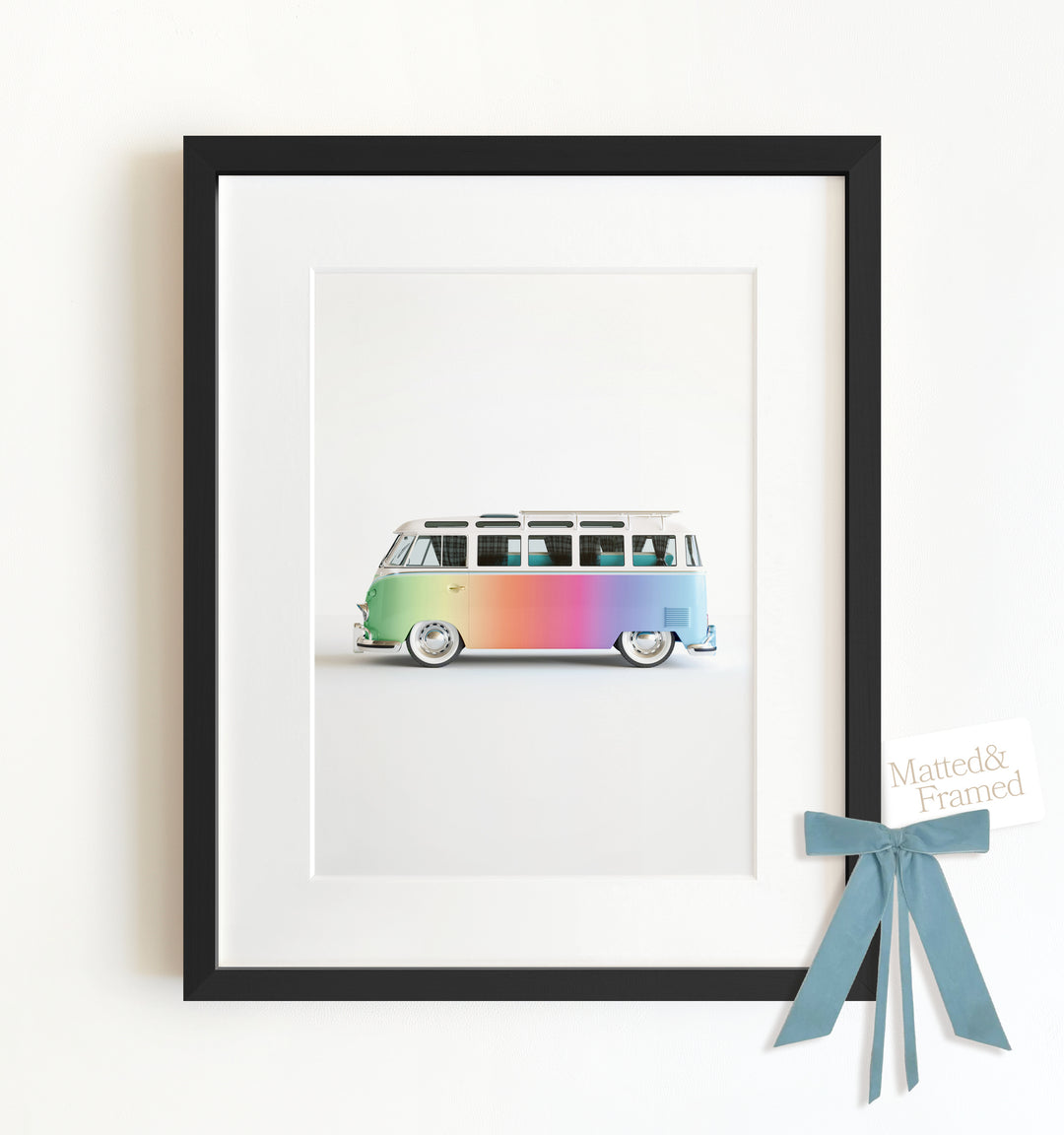 Rainbow Bus Framed Art