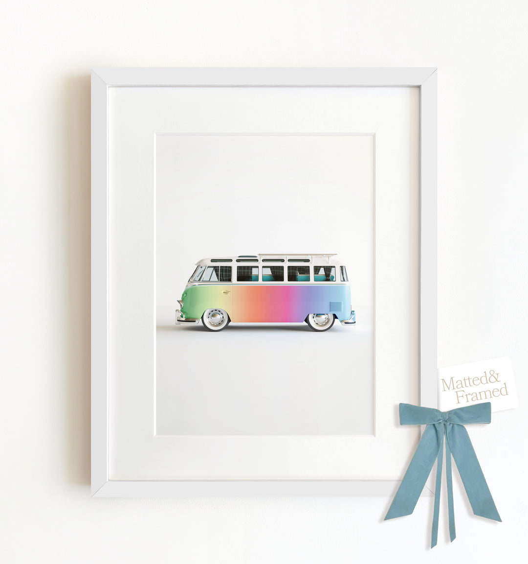 Rainbow Bus Framed Art