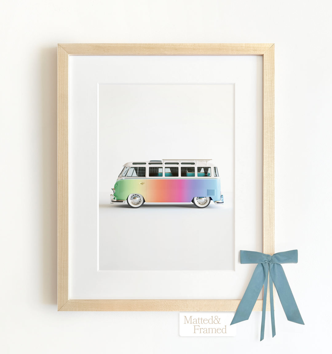 Rainbow Bus Framed Art