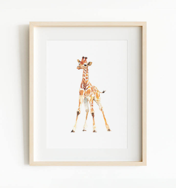 Watercolor Giraffe Art Print