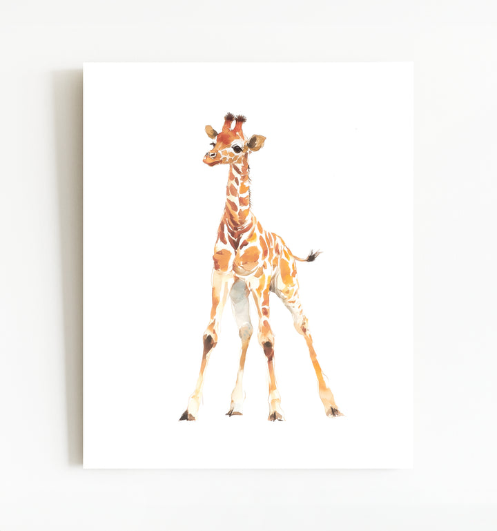 Watercolor Giraffe Art Print