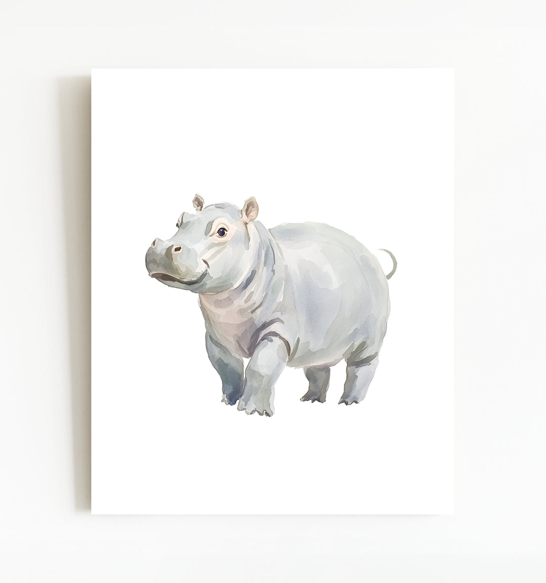 Watercolor Hippo Art Print