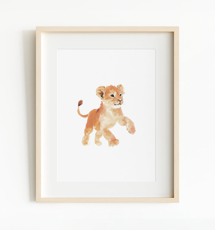 Watercolor Lion Art Print