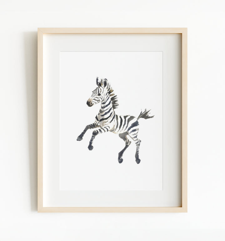 Watercolor Zebra Art Print