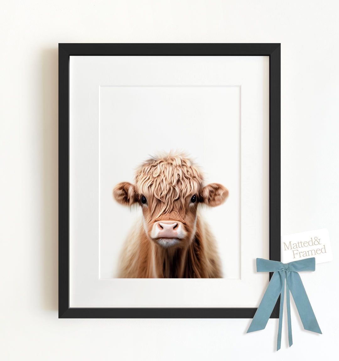 Baby Highland Cow Framed Art