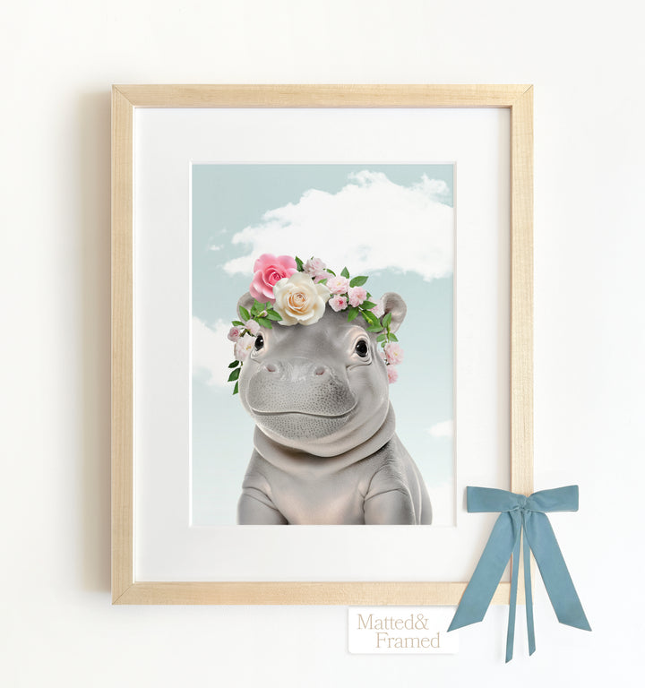 Baby Hippo Framed Art