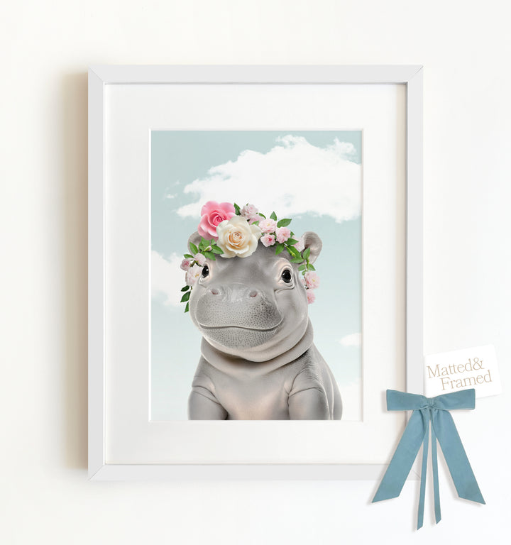 Baby Hippo Framed Art