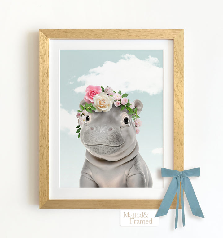 Baby Hippo Framed Art